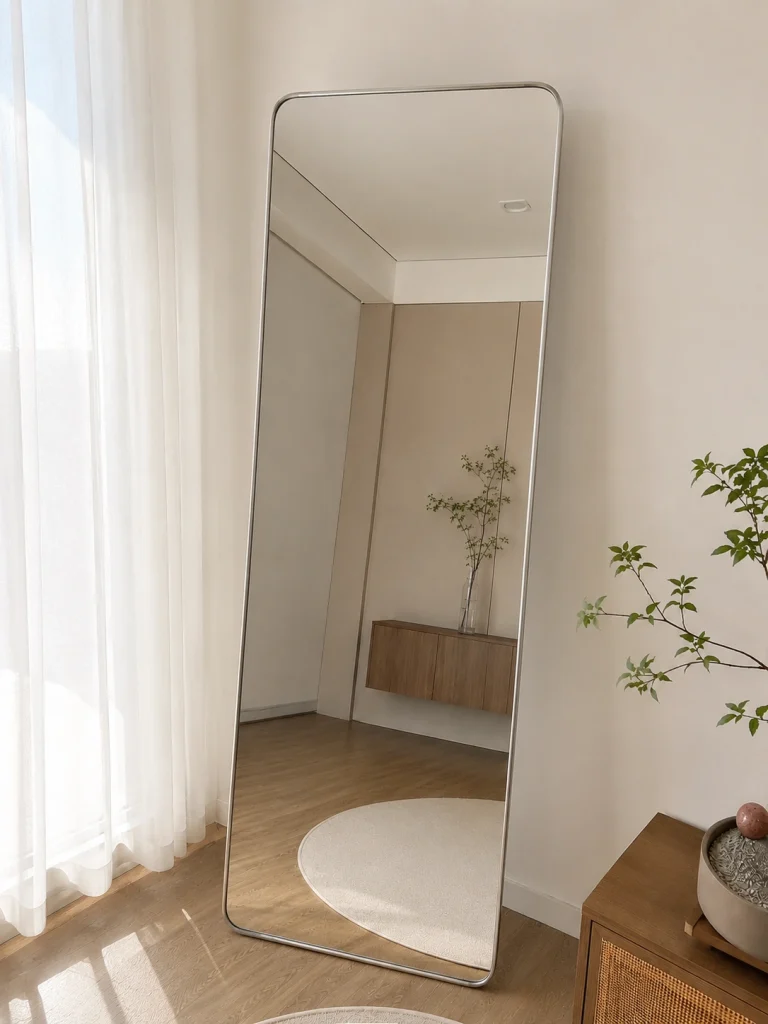 Aluminum alloy framed standing mirror,customizable
