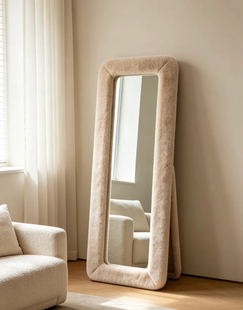 Flannel standing mirror, customizable