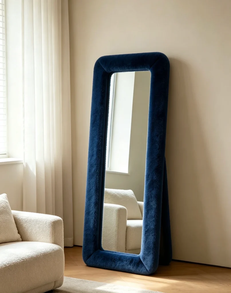 Flannel standing mirror, customizable
