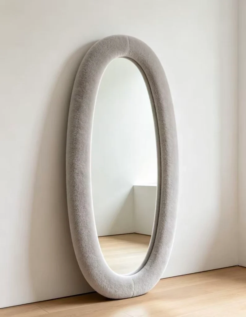 Flannel standing mirror, customizable