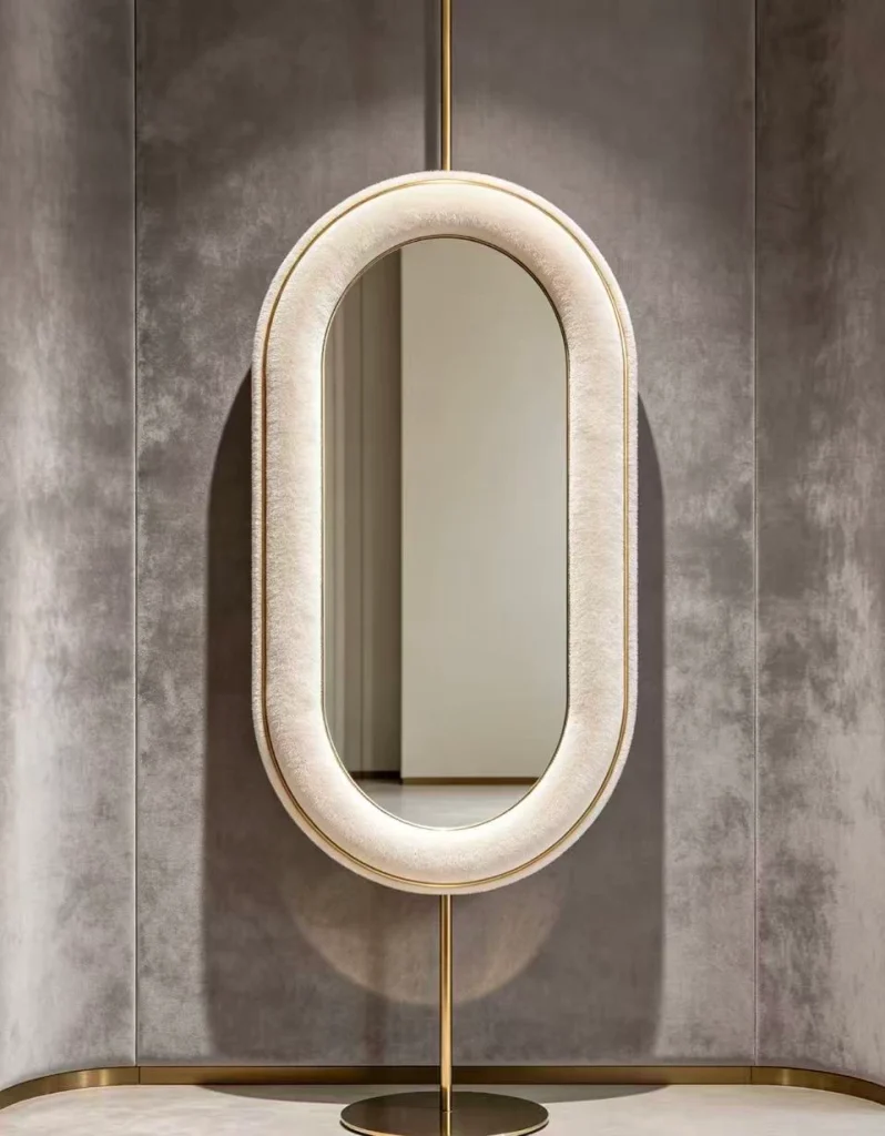 Flannel standing mirror, customizable