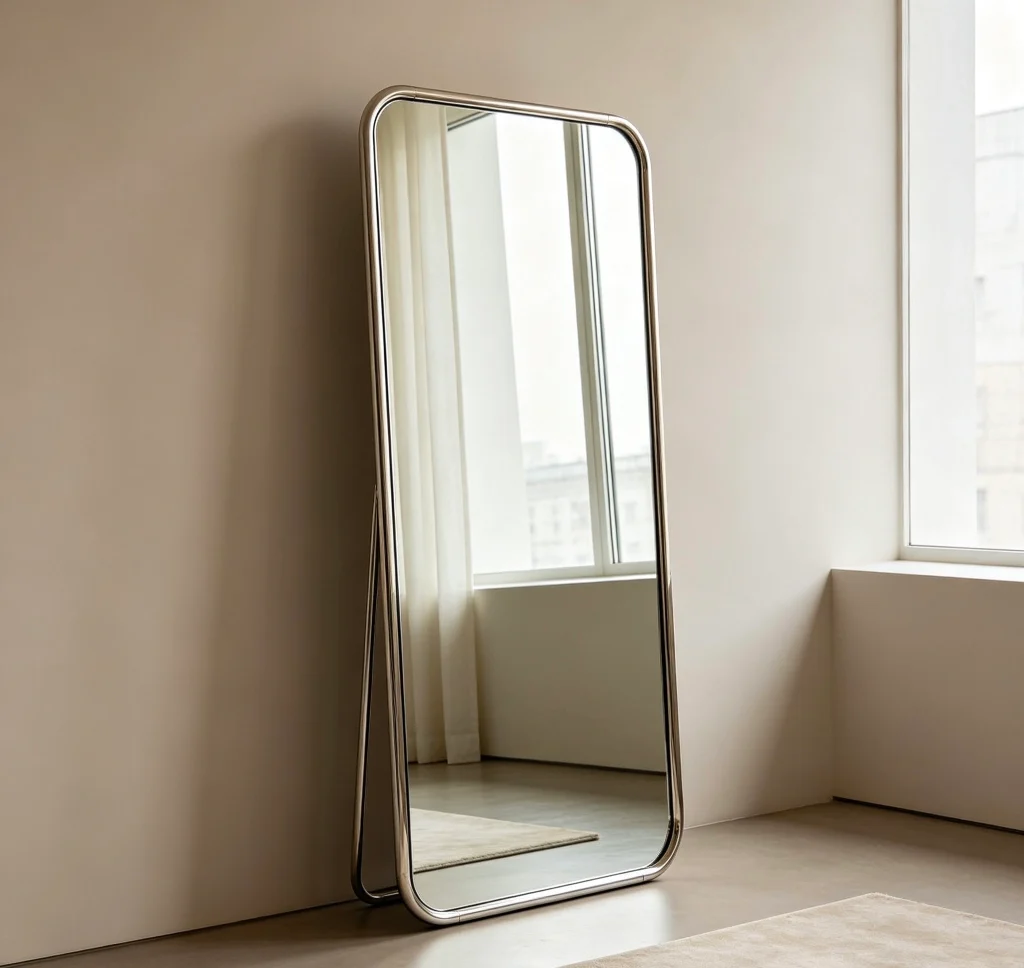 Iron framed standing mirror, customizable
