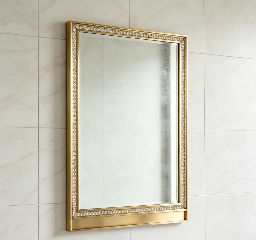 Iron framed bathroom mirror, customizable