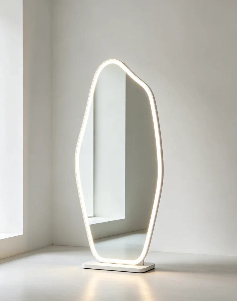 Built-in LED light standing mirror, customizable
