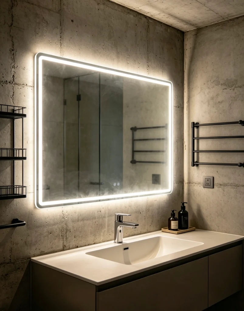 Built-in LED light bathroom mirror, customizable