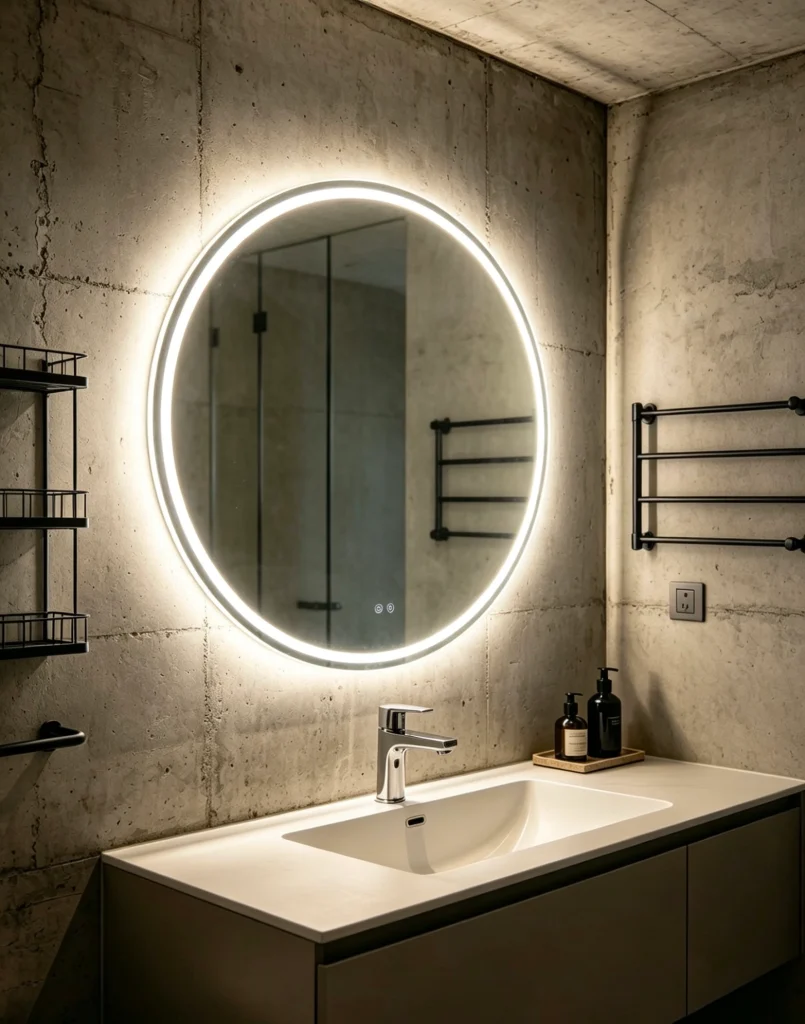 Built-in LED light bathroom mirror, customizable