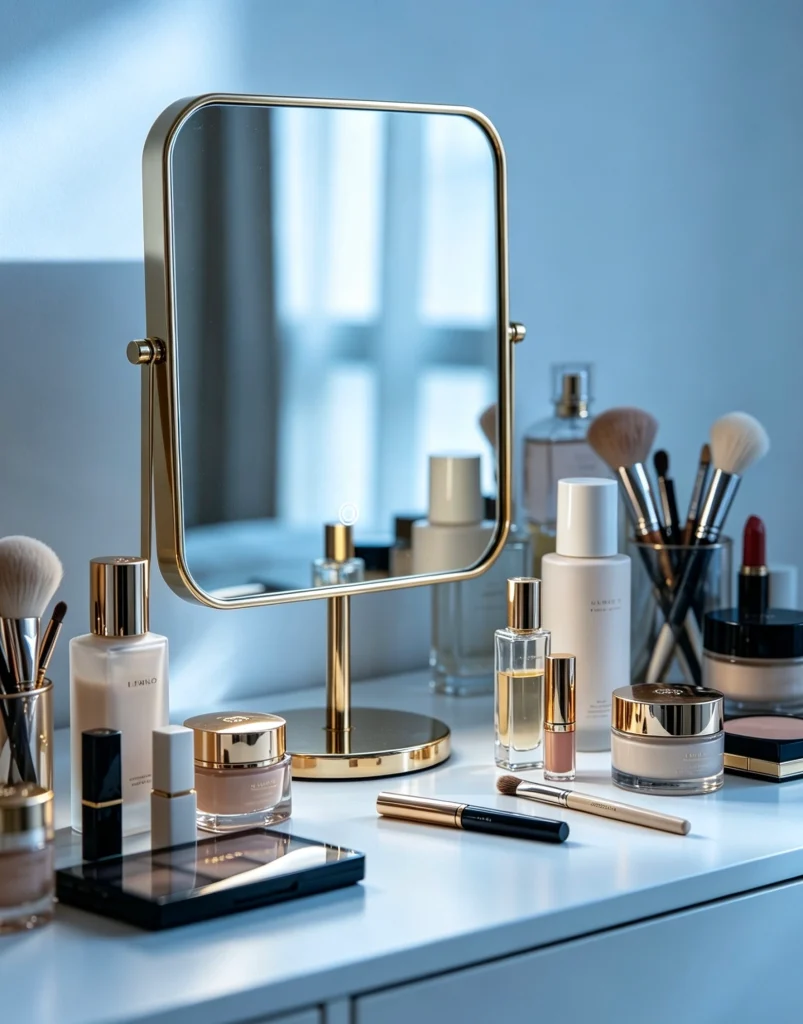 Built-in LED light makeup mirror, customizable
