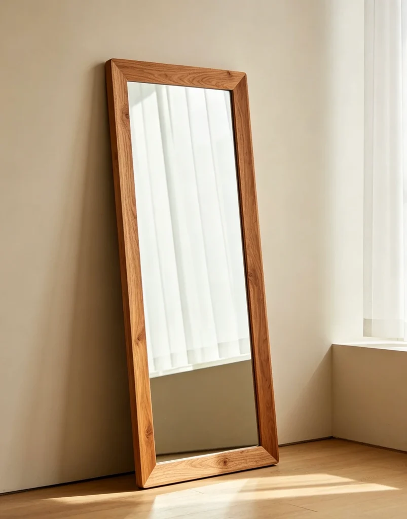 Solid wood framed standing mirror, customizable