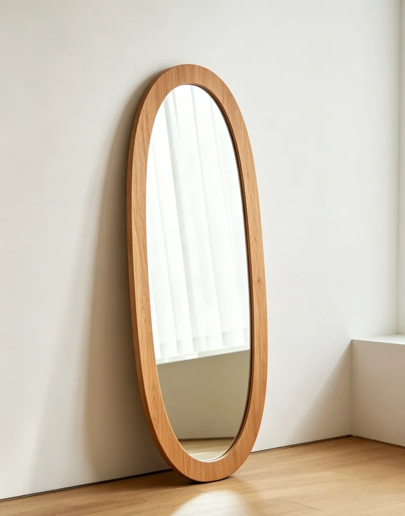 Solid wood framed standing mirror, customizable
